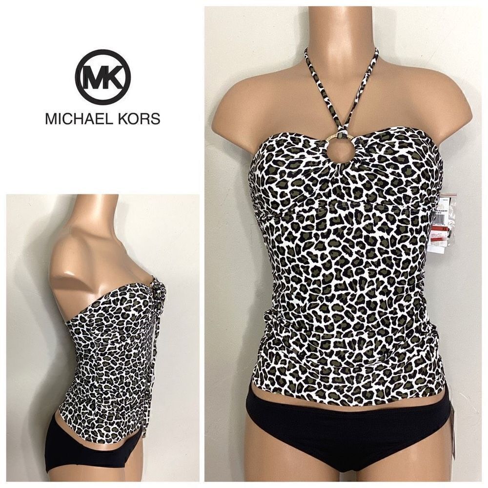 New. Michael Kors animal print tankini set. $159. XS-top/S-bottom